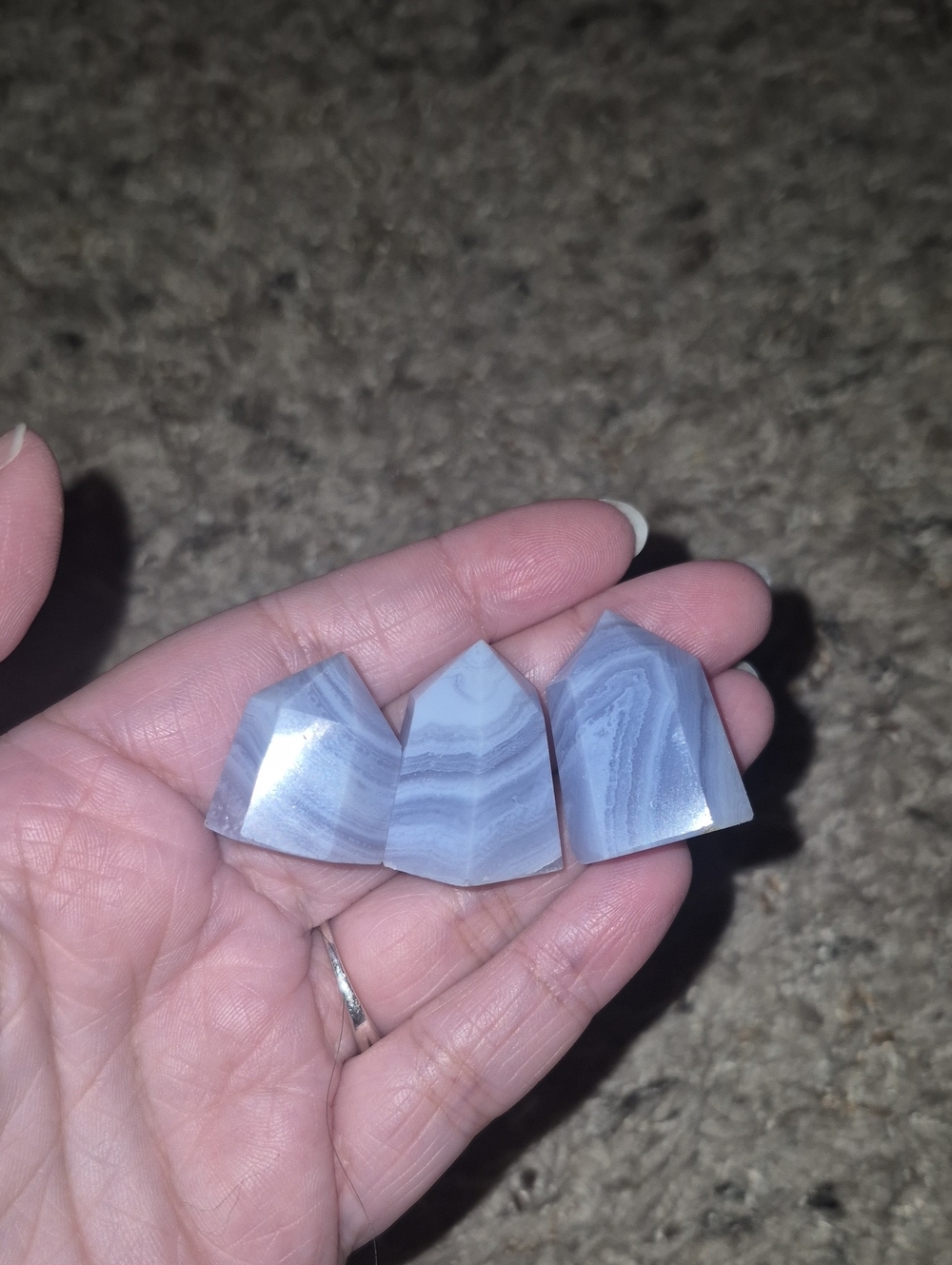 Blue Lace Agate Trio Mini Point Set